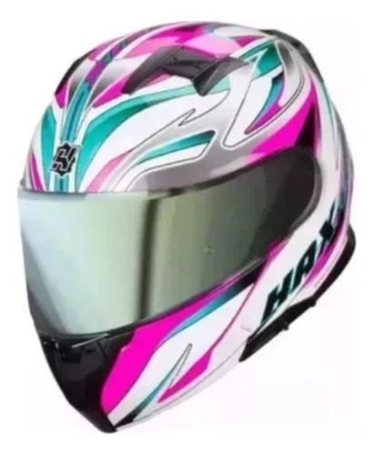 Casco Hax Abatible Amatista Fenix Rosa/blanco