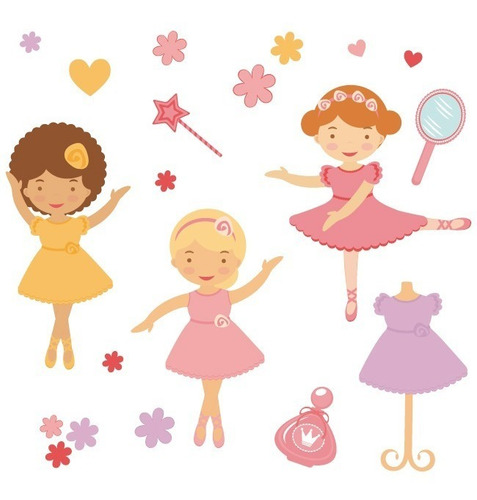 Vinilo Decorativo Niños-i 02, Calcomanía Bailarinas Ballet