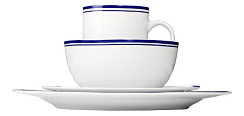 Juego De Vajilla Porcelana Azul Blanco Hogar Alimentos
