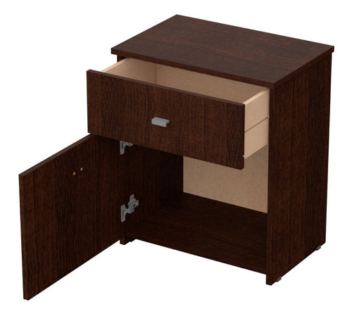 Mesa De Luz 1 Cajón + 1 Puerta Dakar 47 X 31 X 55 Mosconi Acabado Melamina Color Venezia