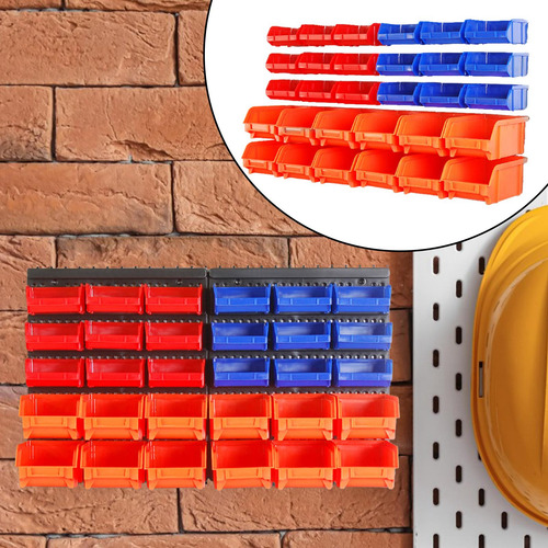 30 Pieces Wall Mounted Storage Bins Parts Rack Shop Tool