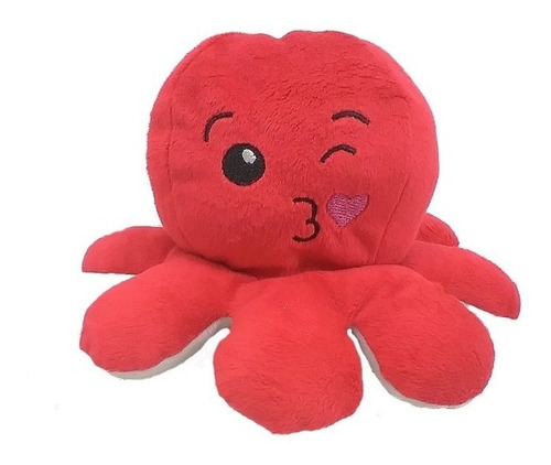 Peluche de pulpo reversible blanco y rojo de Rei Pet
