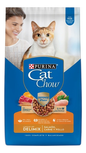 Cat Chow Defense Plus alimento para gato sabor salmon carne y pollo 15kg