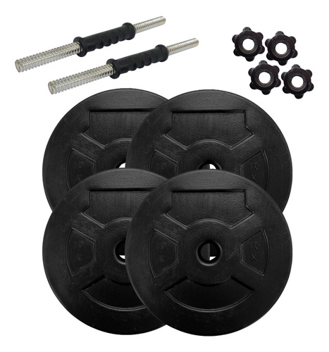 Kit 40 Kg. Mancuernas A Rosca + 40 Kg De Discos 4x10kg