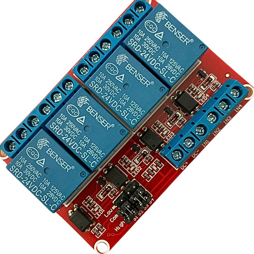 Módulo Relé 24v 10a 4 Canais Optoacopladores Para Arduino