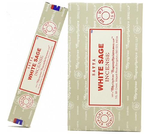 Caja Completa Sahumerios Satya Nag Champa Aroma White Sage Fragancia Sándalo