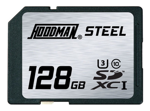 Hoodman 128gb Sdxc Memory Card Raw Steel Class 10 Uhs-1