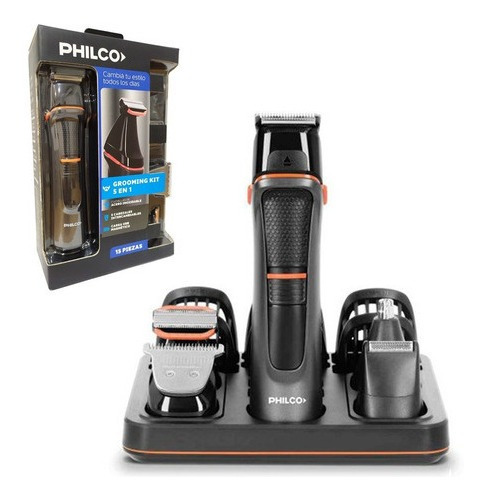 Afeitadora y cortadora de pelo Philco Grooming Kit 5 en 1 CB8870PN negra 220V