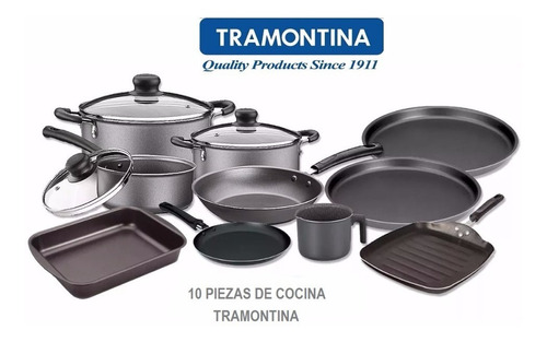 Set Oferta Bateria Tramontina 10 Unidades Teflon Antiadheren