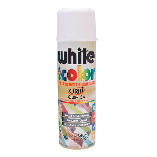 Tinta Spray Branco Brilhoso White Color 340ml 6 Unidades