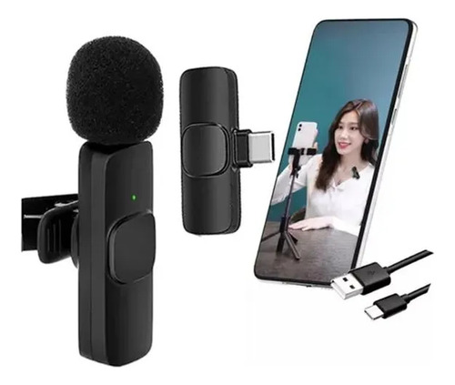 Micrófono Inalámbrico Solapa Lavalier Para Celular Tipo C Co
