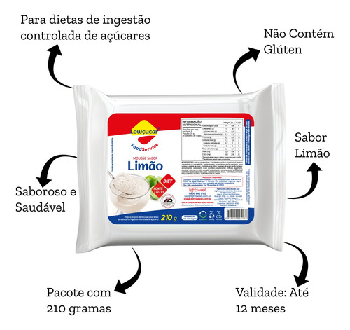 Mistura Mousse Diet Lowçucar 210g Sabores Variados Kit Com 6