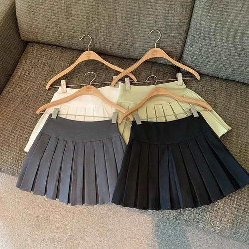 Minifalda Plisada En Forma De A Para Niñas, Estilo Escolar