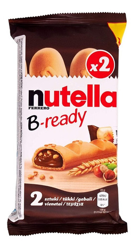 Nutella En Galleta Wafer Tipo Baguette B-ready 2 Pzs Import