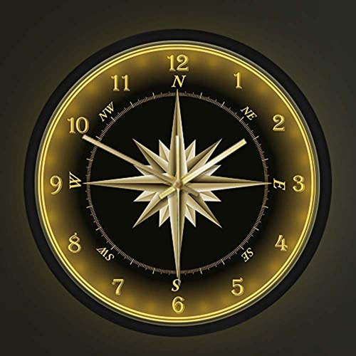 Geek Alerts Mariner's Compass Reloj De Pared Con Control De 