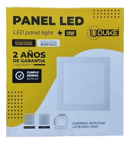 Panel Led Sobreponer Cuadrado 18w 6500k Luz Fría Blanco