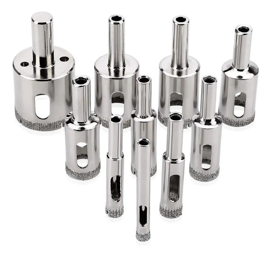 Kit Brocas Diamantadas 6-30mm Vidro Cerâmica Mármore 10 Peças