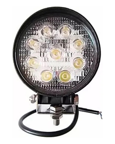 Faro Led Redondo 27w 9 Leds 4x4 Cuatri Moto Universal 12v