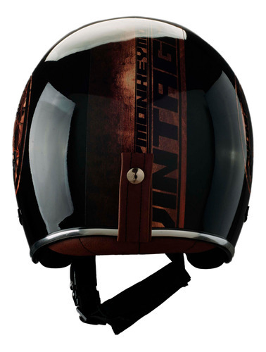 Casco Para Moto Abierto Vertigo Vintage Monkey Talle L Color Negro