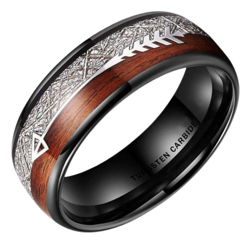 Anillo De Titanio Y Madera Inspirado En Casino 007 Premium Marrón Claro 8