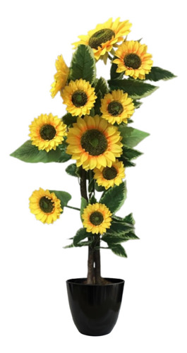 Planta De Flores Girasoles Artificiales, Con Base.
