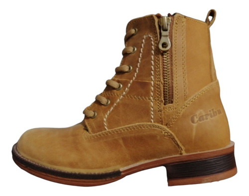 Bota Caribu De Piel Para Dama Color Miel (843)