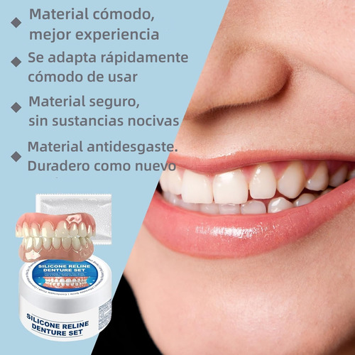 Juego De Adhesivas Prótesis Dentales De Silicona Brillante