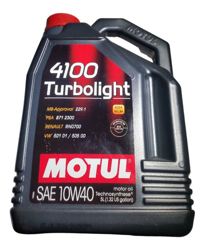 Aceite Motul 4100 10w 40 Semisintetico X 5 Lts