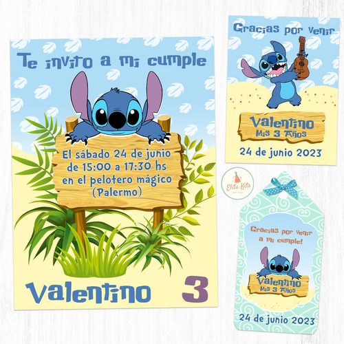 Kit Imprimible Stitch Decoracion Cumpleaños Nene Varón