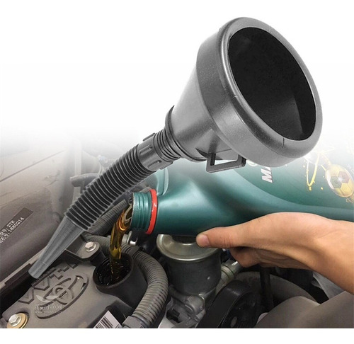 Imagen 5 de 5 de Embudo Plastico Nafta Combustible Con Filtro Brazo Flexible