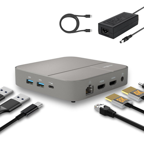 Estación De Acoplamiento Usb C Magbac O Dual Con 2 Hdmi Para