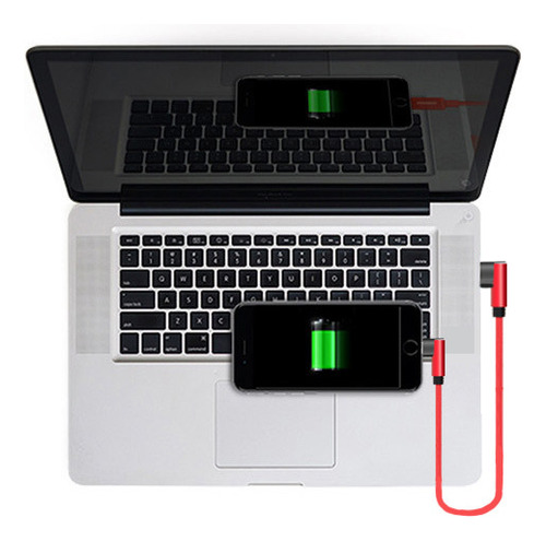 Datos De Línea Corta Con Codo Micro Usb Rojo En Forma De L D