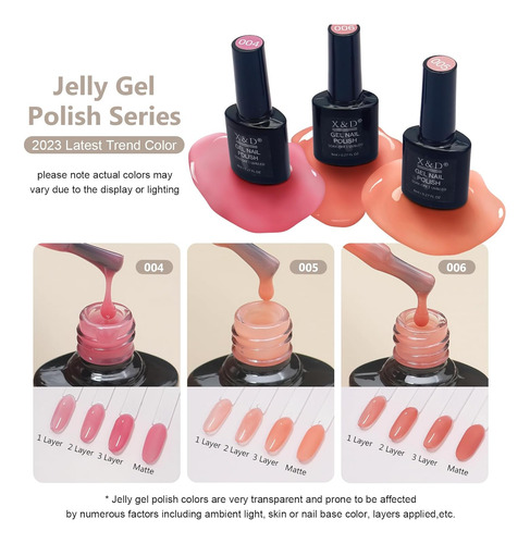 X&d Kit De Uñas Postizas De Gel Suave, Cobertura Completa, P