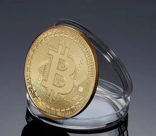 Imagen 5 de 9 de Souvenir Bitcoin Moneda Física Coleccionable Con Cápsula