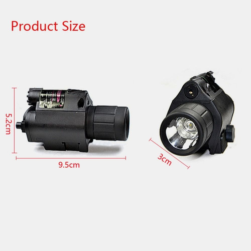 Imagem 6 de 6 de Lanterna 2 In 1 Tática Arma Pistola Trilho 20mm Usado