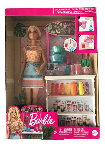 Barbie Smoothie Bar De Frappes Vitaminas Mattel 2020 Muñeca (Usado)