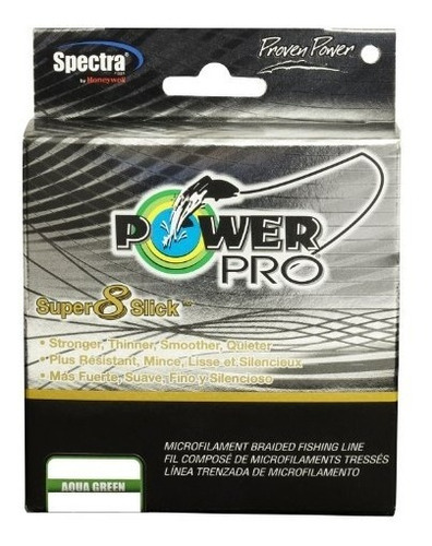 Power Pro Super 8 Slick Trenzado Linea De Pesca Aqua Verde