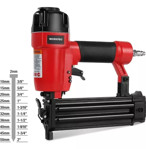 WORKPRO Pistola de clavos 18GA 2 en 1, Clavadora neumática para Clavos  15-50mm y Grapas 15-40mm, con 400 clavos y 300 grapas : :  Bricolaje y herramientas