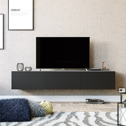 Imagen 3 de 9 de Mesa Tv Flotante Para Lcd. Con Puertas. 160cm. Moderno