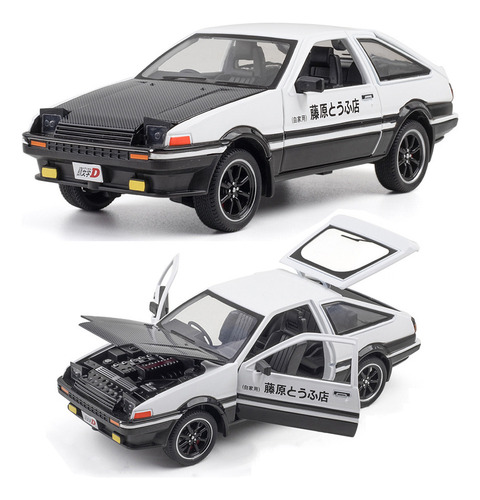 X Initial D Toyota Corolla Ae86 Miniatura Metal Coche 1/24