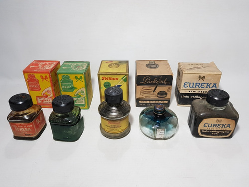 Imagen 2 de 10 de Antiguos Frascos Tinta Colección Originales Lote Mag 59077