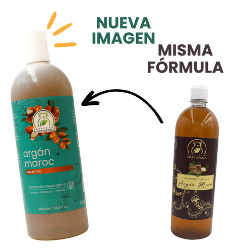 Shampoo Capilar Con Argán Maroc Reparador (1 Litro)
