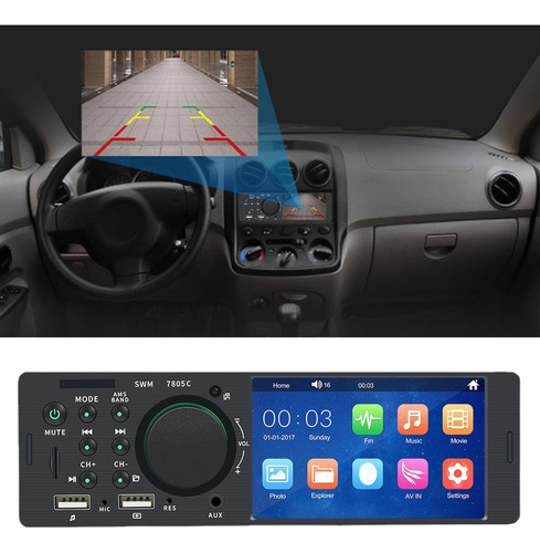 Som Automotivo Mp5 Player Com Tela Sensível Ao Toque