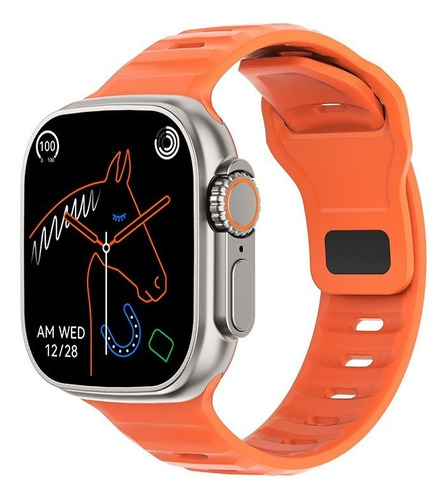 Reloj inteligente Iwo Z59 Ultra con funda NFC Bluetooth, color naranja