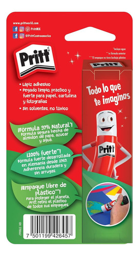 Lápiz Adhesivo Pritt De 42gr, Charola Con 5 Piezas