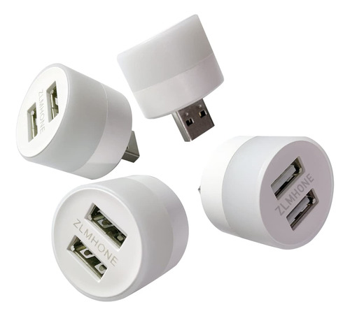 Zlmhone Lampara De Luz Led Usb, Mini Adaptador De Cargador U