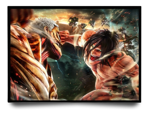 Kit 3 Quadros Decorativos Tela Poster 21x30 Attack On Titan