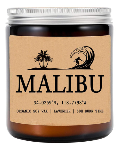 Vela Perfumada Malibu California, Cera De Soja Orgánica, Reg