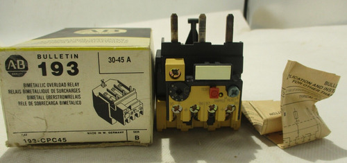 New Allen-bradley 193-cpc45 Ser B Overload Relay 30-45a Ccg