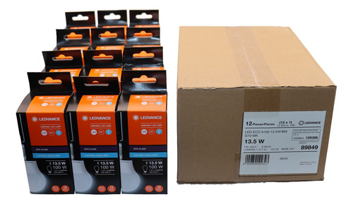 Kit 12 Pz Foco Led Bulbo 13.5w 127v Blanco Frío Ledvance